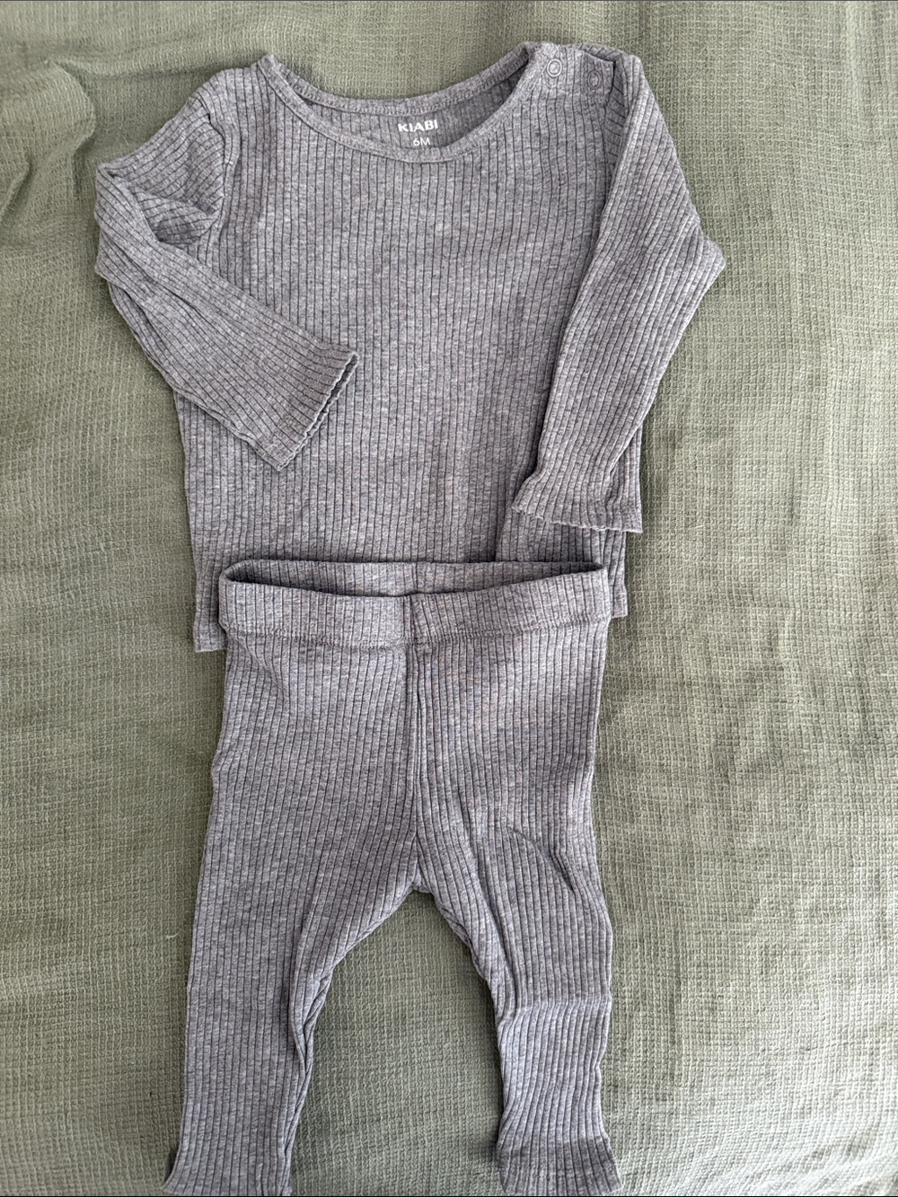 Grey Ribbed Kids One-Piece Set